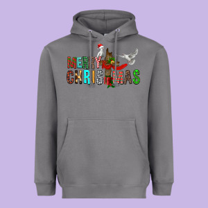 Merry Christmas Cross Heavyweight Hoodie Designed By Fadigitalartstudio