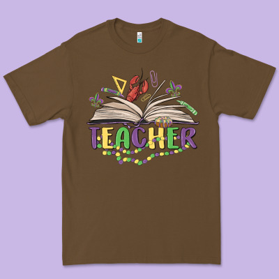 Teacher Mardi Gras Premium Tee Designed By Maliassmallbusiness