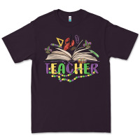Plum teacher mardi gras Premium Tee - MaliasSmallBusiness