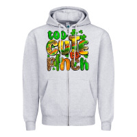 Heather Grey St. Patrick's too cute to pinch Zipper Hoodie - OliviaCreatesArt