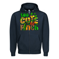Navy St. Patrick's too cute to pinch Zipper Hoodie - OliviaCreatesArt