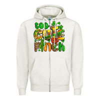 Oatmeal Heather St. Patrick's too cute to pinch Zipper Hoodie - OliviaCreatesArt