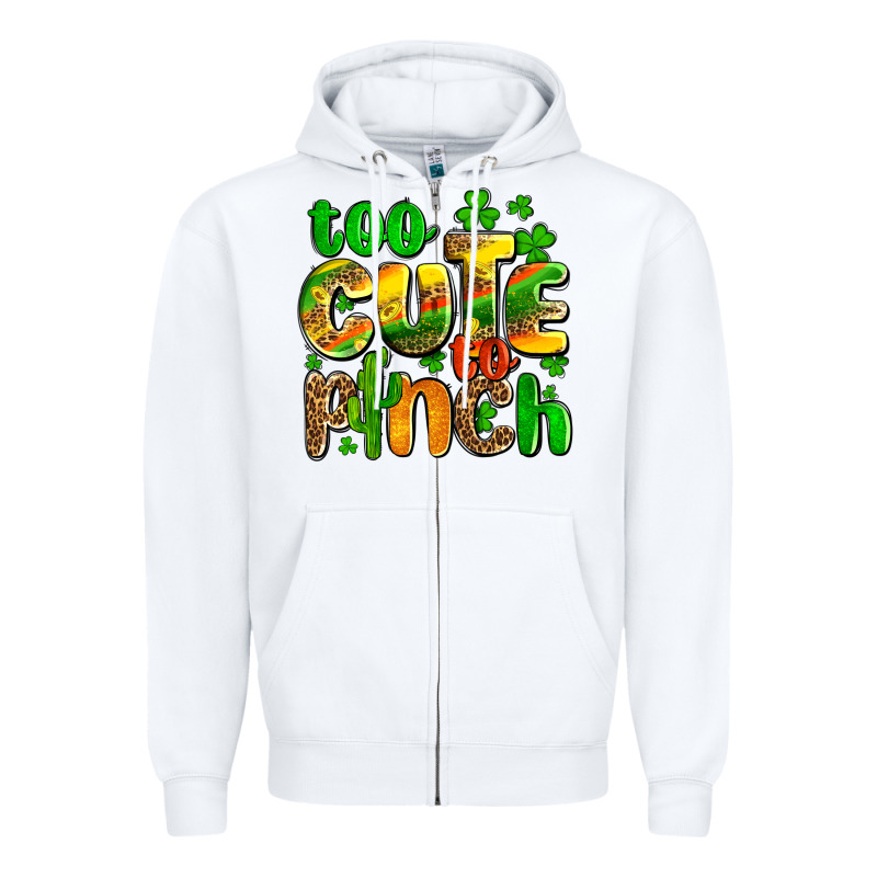 St. Patrick's Too Cute To Pinch Zipper Hoodie by OliviaCreatesArt | Teevron