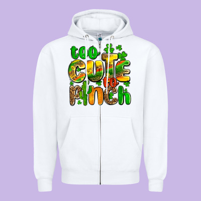 St. Patrick's Too Cute To Pinch Zipper Hoodie Designed By Oliviacreatesart
