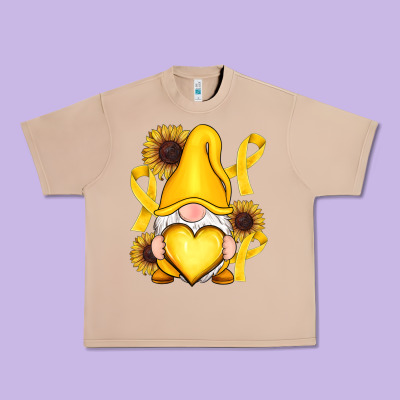 Childhood Cancer Gnome Urban Heavy Tee Designed By Ranaportraitstore