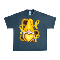 Midnight Navy Childhood Cancer gnome Urban Heavy Tee - RanaPortraitStore