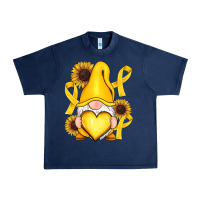 Navy Childhood Cancer gnome Urban Heavy Tee - RanaPortraitStore
