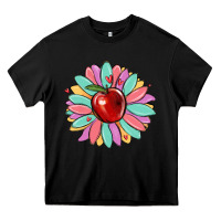 Black teacher apple Heavy Core Tee - MaliasSmallBusiness