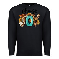 Black Choose Joy Premium Sweatshirt - FaDigitalArtStudio