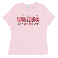 Bubblegum Pink auntie like a mom only cooler Ladies Tee - MaliasSmallBusiness