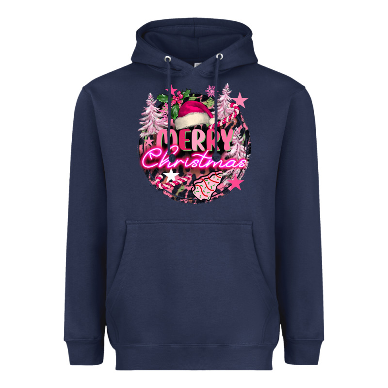 Pink Merry Christmas Heavyweight Hoodie by FaDigitalArtStudio | Teevron