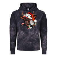 Cloud Black Christmas cow with antlers Vintage Hoodie - Jasminsmagicworld