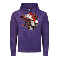 Cloud Purple Christmas cow with antlers Vintage Hoodie - Jasminsmagicworld