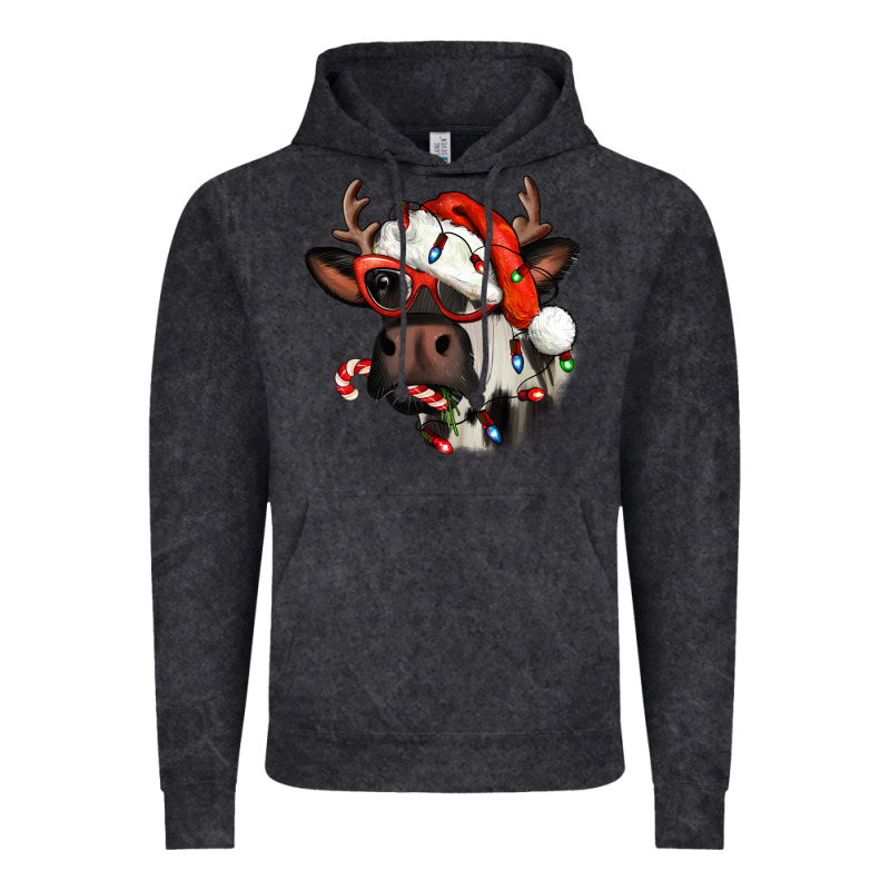 Christmas Cow With Antlers Vintage Hoodie by Jasminsmagicworld | Teevron