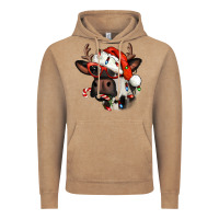 Vintage Coffee Christmas cow with antlers Vintage Hoodie - Jasminsmagicworld