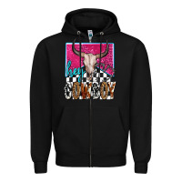 Black western hey cowboy Zipper Hoodie - OliviaCreatesArt