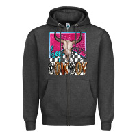 Charcoal Heather western hey cowboy Zipper Hoodie - OliviaCreatesArt