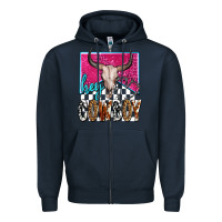 Navy western hey cowboy Zipper Hoodie - OliviaCreatesArt