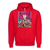 Red western hey cowboy Zipper Hoodie - OliviaCreatesArt