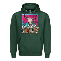 Sports Green western hey cowboy Zipper Hoodie - OliviaCreatesArt