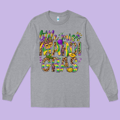 Little Miss Mardi Gras Long Sleeve Tee Designed By Nancycooperartshop