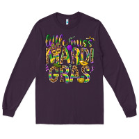 Plum Little miss Mardi Gras Long Sleeve Tee - NancyCooperArtShop