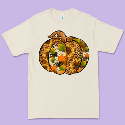 Leopard Cowhide Sunflower Pumpkin Premium Tee Designed By Nancycooperartshop