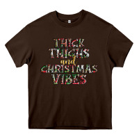Chocolate Brown thick thighs and Christmas vibes Heavy Core Tee - AdoDesignShop