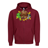 Burgundy St. Patrick's Day shamrocks Zipper Hoodie - OliviaCreatesArt