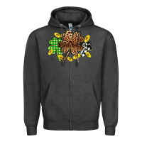 Charcoal Heather St. Patrick's Day shamrocks Zipper Hoodie - OliviaCreatesArt