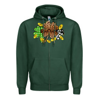 Sports Green St. Patrick's Day shamrocks Zipper Hoodie - OliviaCreatesArt