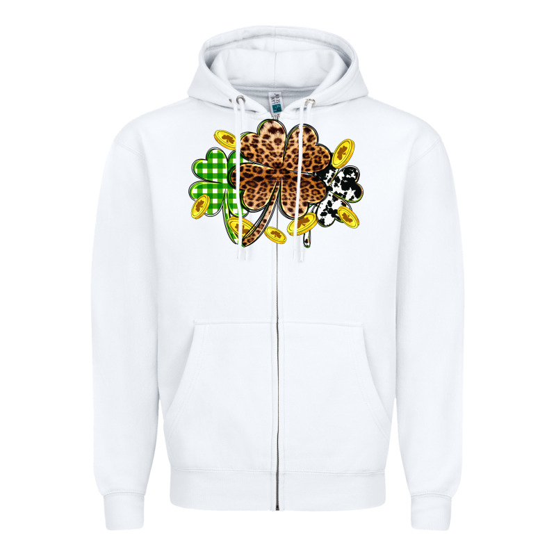 St. Patrick's Day Shamrocks Zipper Hoodie by OliviaCreatesArt | Teevron