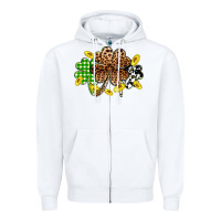 White St. Patrick's Day shamrocks Zipper Hoodie - OliviaCreatesArt