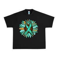 Ovarian Liver Cancer Awareness Sunflower Urban Heavy Tee | Teevron