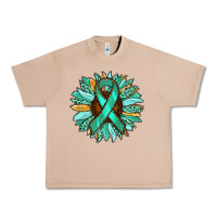 Burro Ovarian Liver Cancer Awareness Sunflower Urban Heavy Tee - RanaPortraitStore