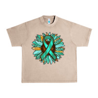 French Oak Ovarian Liver Cancer Awareness Sunflower Urban Heavy Tee - RanaPortraitStore