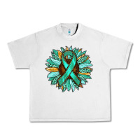Lunar Rock Ovarian Liver Cancer Awareness Sunflower Urban Heavy Tee - RanaPortraitStore