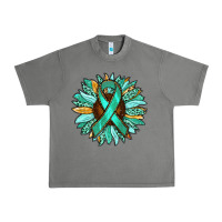 Tornado Ovarian Liver Cancer Awareness Sunflower Urban Heavy Tee - RanaPortraitStore