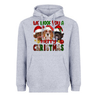 Heather Grey We Woof You A Merry Christmas Heavyweight Hoodie - FaDigitalArtStudio