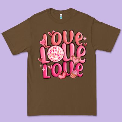 Love Love Love Valentines Day Premium Tee Designed By Maliassmallbusiness