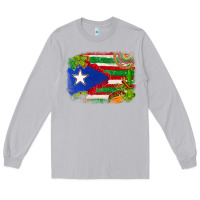 Mexico And Puerto Rico Flag Long Sleeve Tee | Teevron