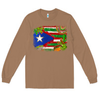 Toasted Coconut Mexico and Puerto Rico flag Long Sleeve Tee - texasbilliewilder