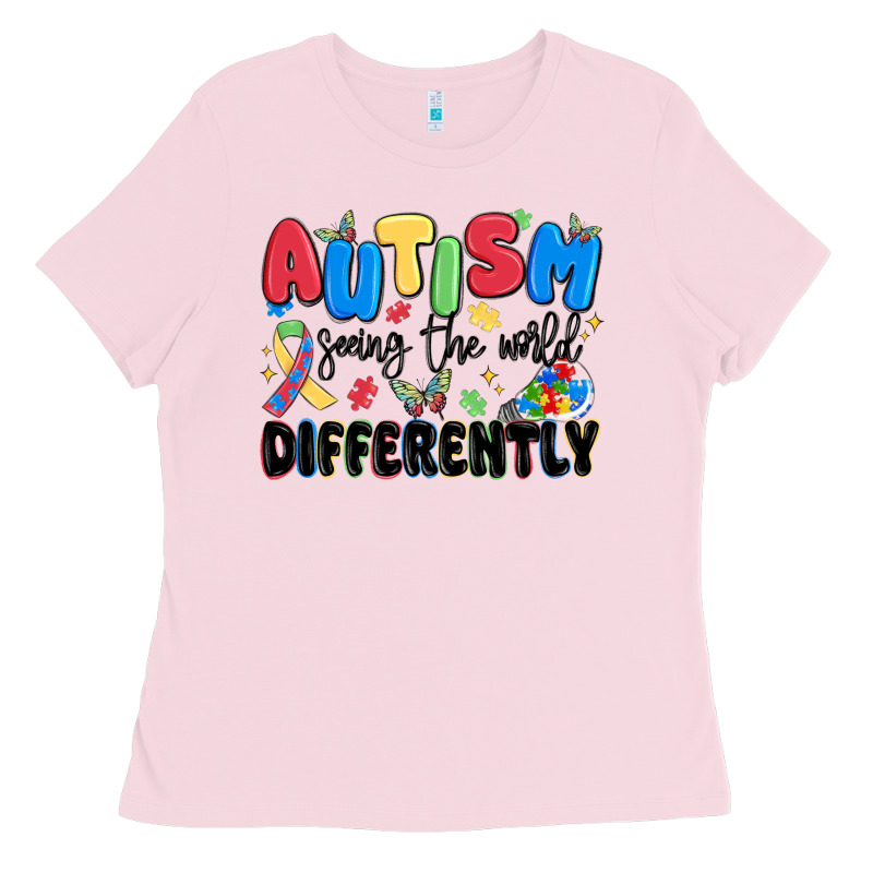 Autism Seeing The World Differently Ladies Tee by MaliasSmallBusiness | Teevron
