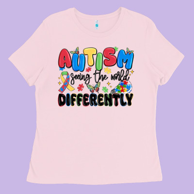 Autism Seeing The World Differently Ladies Tee Designed By Maliassmallbusiness