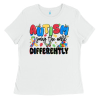 White autism seeing the world differently Ladies Tee - MaliasSmallBusiness