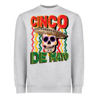Heather Grey cinco de mayo with skull Heavyweight Sweatshirt - CowGirlArtShop