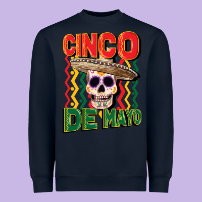 Cinco De Mayo With Skull Heavyweight Sweatshirt Designed By Cowgirlartshop