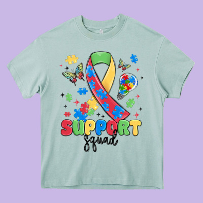 Support Squad Autism Heavy Core Tee Designed By Maliassmallbusiness