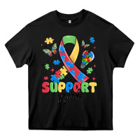 Black support squad autism Heavy Core Tee - MaliasSmallBusiness
