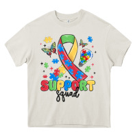 Cream support squad autism Heavy Core Tee - MaliasSmallBusiness